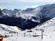 Vue depuis le Col Rodella vers le Belvedere
