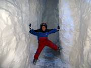 Les enfants s'amusent dans le monde de la neige.