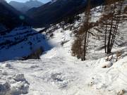 Piste difficile de vallée Delle Cole