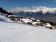 Chalets au bord de la piste à Veysonnaz