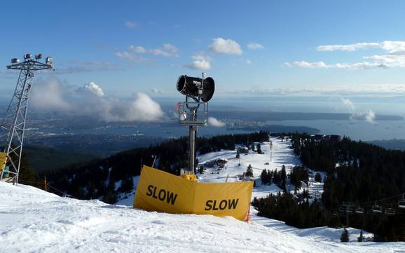 Fiabilité de l'enneigement Monts North Shore – Fiabilité de l'enneigement Grouse Mountain