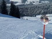 Entrée raide sur la piste Fuchs