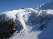 Descente raide depuis le Cimaross