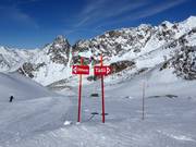 Signalisation des pistes dans le domaine skiable Hohsaas