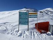 Signalisation des pistes sur le domaine skiable de Schwemmalm