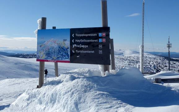 Hedmark: indications de directions sur les domaines skiables – Indications de directions Trysil