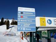 Signalisation des pistes dans le domaine skiable Alpe Lusia