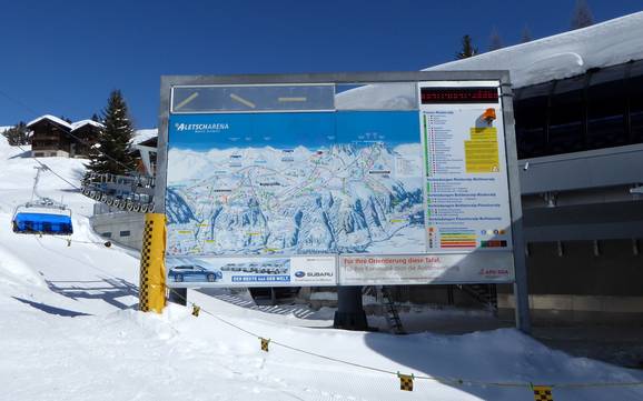 Aletsch Arena: indications de directions sur les domaines skiables – Indications de directions Aletsch Arena – Riederalp/Bettmeralp/Fiesch Eggishorn