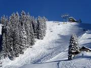 Traces de poudreuse sous la télécabine Sonnalmbahn