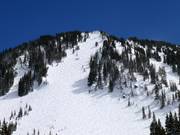 Terrain raide au départ du High Traverse