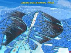 Plan des pistes Příčná – Zlaté Hory