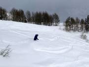 De nombreuses descentes en poudreuse