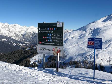 Skischaukel Kappl & See: indications de directions sur les domaines skiables – Indications de directions See
