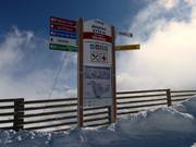 Signalisation des pistes avec plan des pistes à Verbier