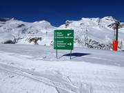 Signalisation des pistes dans le domaine skiable Weißsee Gletscherwelt