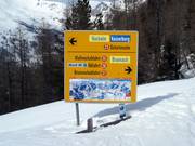 Signalisation des pistes sur le domaine skiable