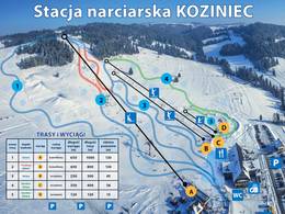 Plan des pistes Koziniec – Czarna Góra