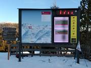 Plan des pistes avec informations d'exploitation actuelles à la station supérieure de Piffing
