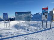 Plan des pistes, signalisation et photopoint - station supérieure Zirbenbahn