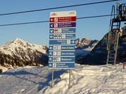 Signalisation des pistes dans le domaine skiable Civetta