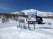 Signalisation des pistes avec plan des pistes dans le domaine skiable de Niseko