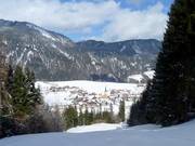 Vue sur les hébergements à Hinterthiersee