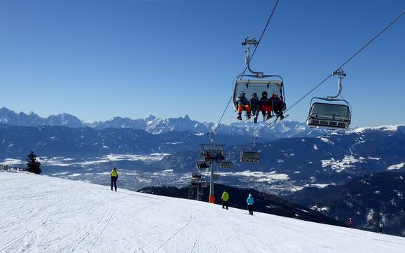 Le plus grand dénivelé dans la Region Villach – domaine skiable Gerlitzen