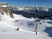 Piste noire près de la télécabine du Leist