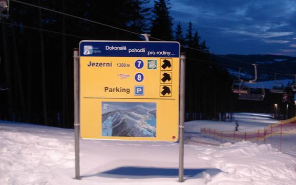 Bohême du Sud: indications de directions sur les domaines skiables – Indications de directions Lipno