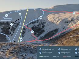Plan des pistes Lemonsjø Alpinsenter (Jotunheimen)