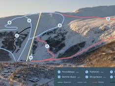 Plan des pistes Lemonsjø Alpinsenter (Jotunheimen)
