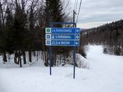 Signalisation des pistes dans le domaine skiable Stoneham