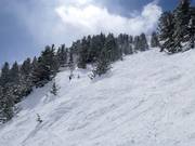 Terrain exigeant au Powderhorn Cirque