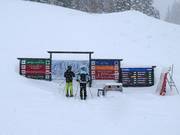 Panneau d'information dans le domaine skiable