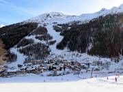 Vue sur la station et le domaine skiable de Pfelders