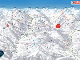 Plan des pistes Saalbach Hinterglemm Leogang Fieberbrunn (Skicircus)