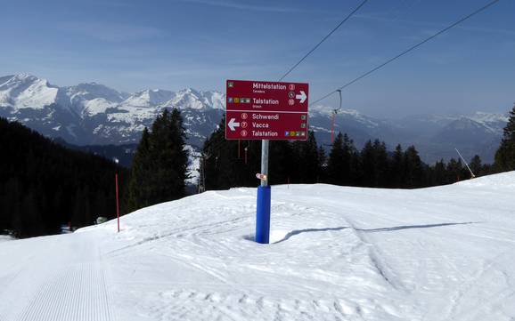 Prättigau: indications de directions sur les domaines skiables – Indications de directions Grüsch Danusa