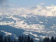 Vue sur le domaine skiable de Megève