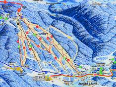 Plan des pistes Černá hora – Janské Lázně