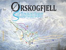 Plan des pistes Ørskogfjell Skisenter