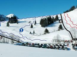 Plan des pistes Sonnenhanglifte – Unterjoch