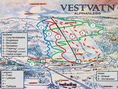Plan des pistes Vestvatn
