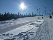 Large et piste plate