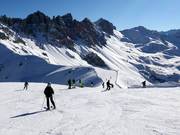 Départ de la descente olympique dames facile