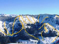 Plan des pistes Cascade Powder Guides
