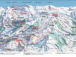 Plan des pistes Adelboden/Lenk – Chuenisbärgli/Silleren/Hahnenmoos/Metsch