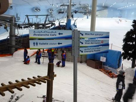 Asie occidentale: indications de directions sur les domaines skiables – Indications de directions Ski Dubai – Mall of the Emirates