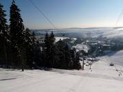 Piste de course sous la télécabine