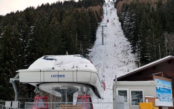 La plus haute gare aval à Valdidentro – domaine skiable Cima Piazzi/San Colombano – Isolaccia/Oga