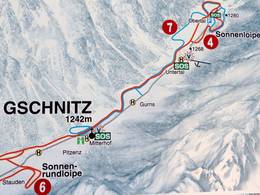 Plan des pistes Alfaierlift – Gschnitz